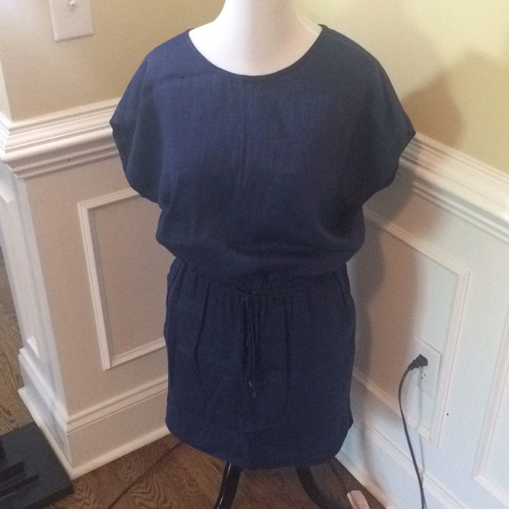 Vince Navy Dress Size Large -Linen Blend